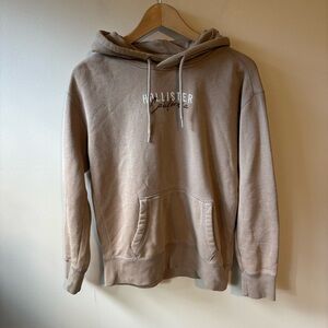 Hollister Tan Embroidered Hoodie